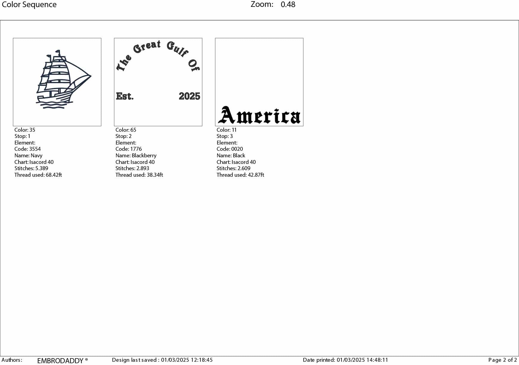 Machine Embroidery files, Great Gulf Of America Est. 2025 President Trump Best Viral Memes Map Cartography, PES, xxx, dst, hus & more