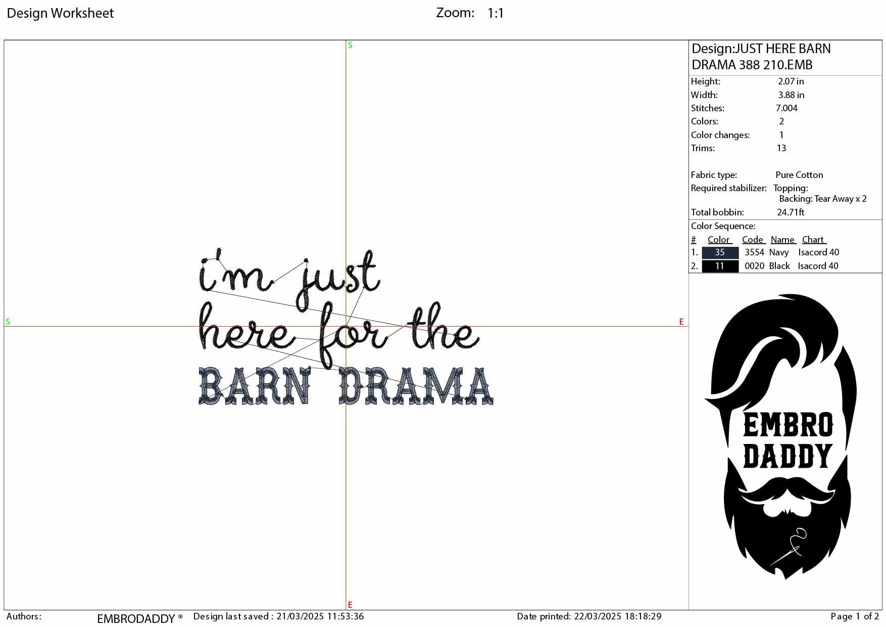 Machine Embroidery files, Equestrian, Barn Drama, I'm Just Here for the Barn Drama, Funny Horse, PES, DST, xxx, hus & more