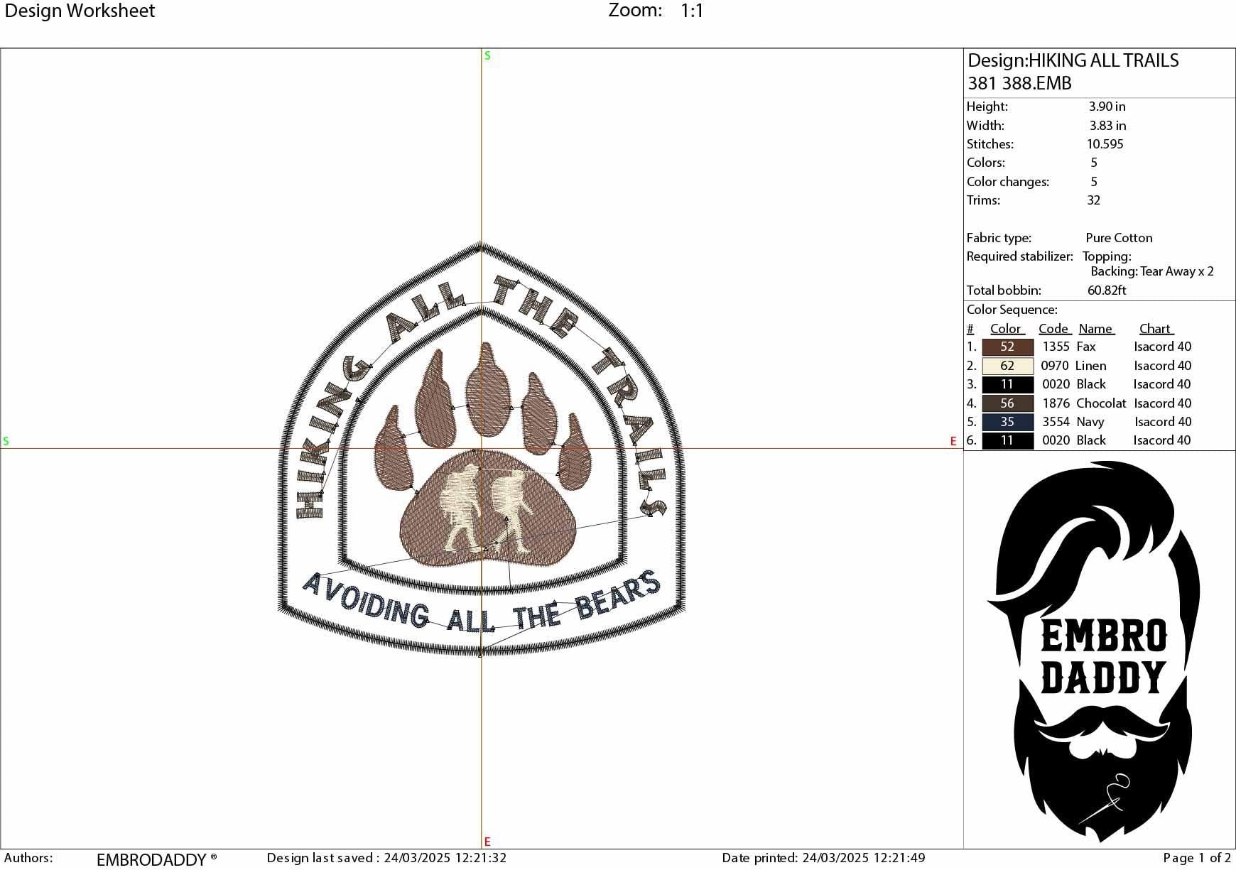 Machine Embroidery files, Hiking All The Trails Avoiding All The Bears, Hiking Trail, Hiking Sign, Bear Paw PES, xxx, hus & more