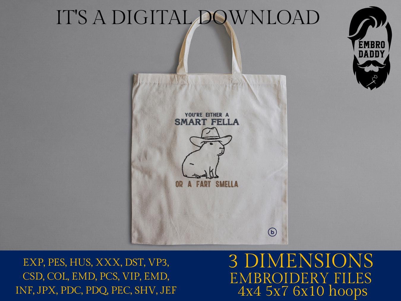Machine Embroidery files, Retro, Smart Fella, Capybara, 90s, Funny Capybara Vintage, Vintage 90s, PES, dst, hus & more