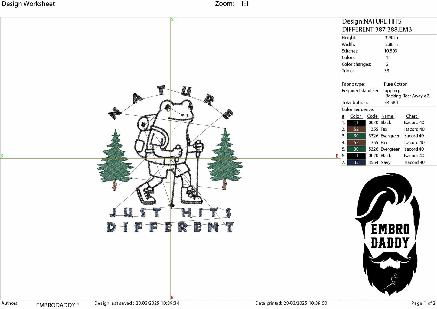 Machine Embroidery files, Nature Just Hits Different, Hiking Frog Design, Camping Frog, Funny Saying PES, DST, xxx, hus & more