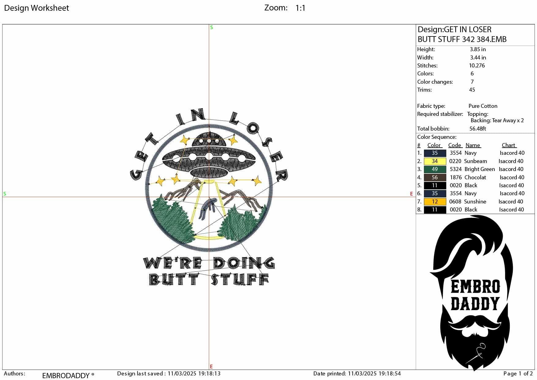 Machine Embroidery files, Alien, UFO, We're Doing Butt Stuff, Ufo, PES, xxx, hus & more