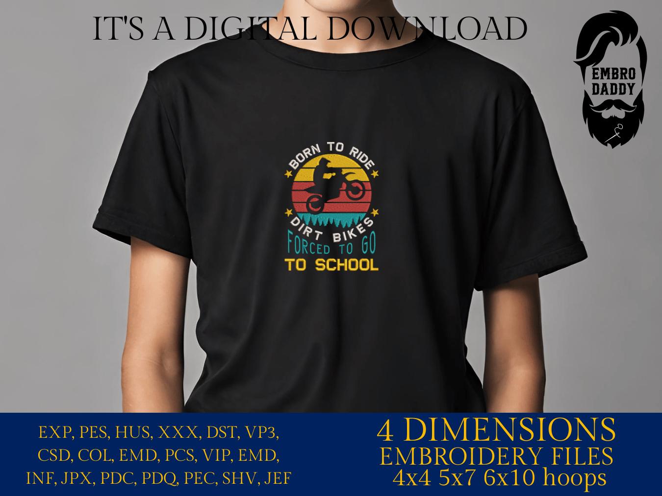 Machine Embroidery files, Dirt bike, moto mom, Funny kids Dirt Bike, Motorcycle Dirtbike Racing, DST, PES, xxx, hus & more