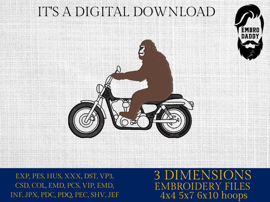Machine Embroidery files, bigfoot motorbike, PES, xxx, hus & more