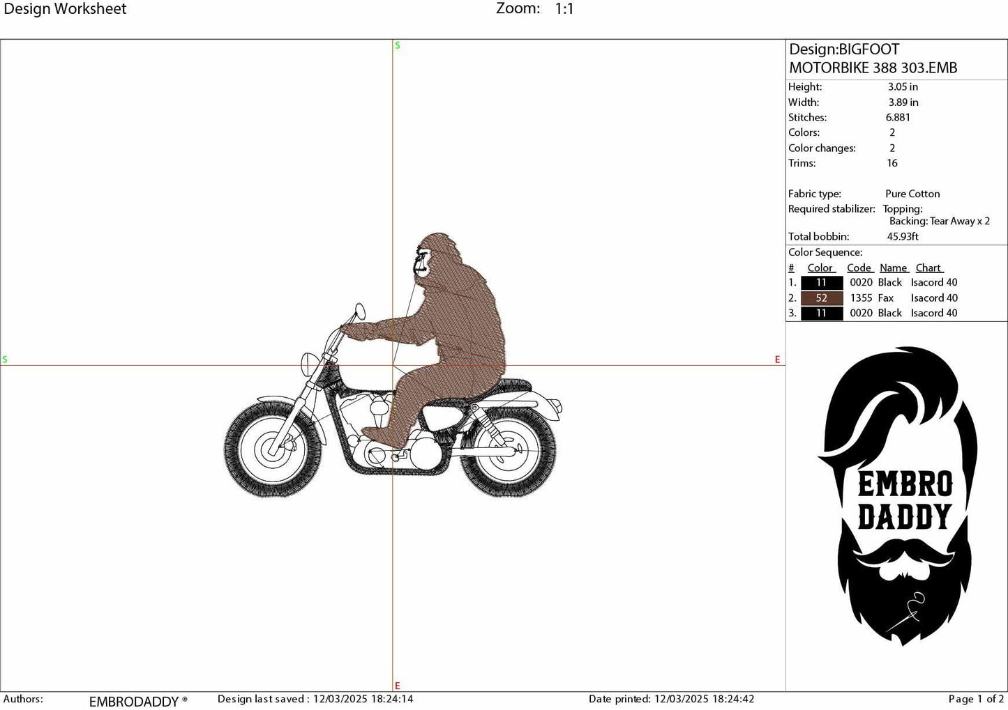 Machine Embroidery files, bigfoot motorbike, PES, xxx, hus & more