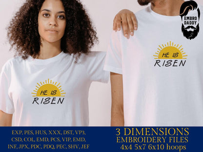 Machine Embroidery files, He is Risen, christian, easter, sunset PES, xxx, hus & more