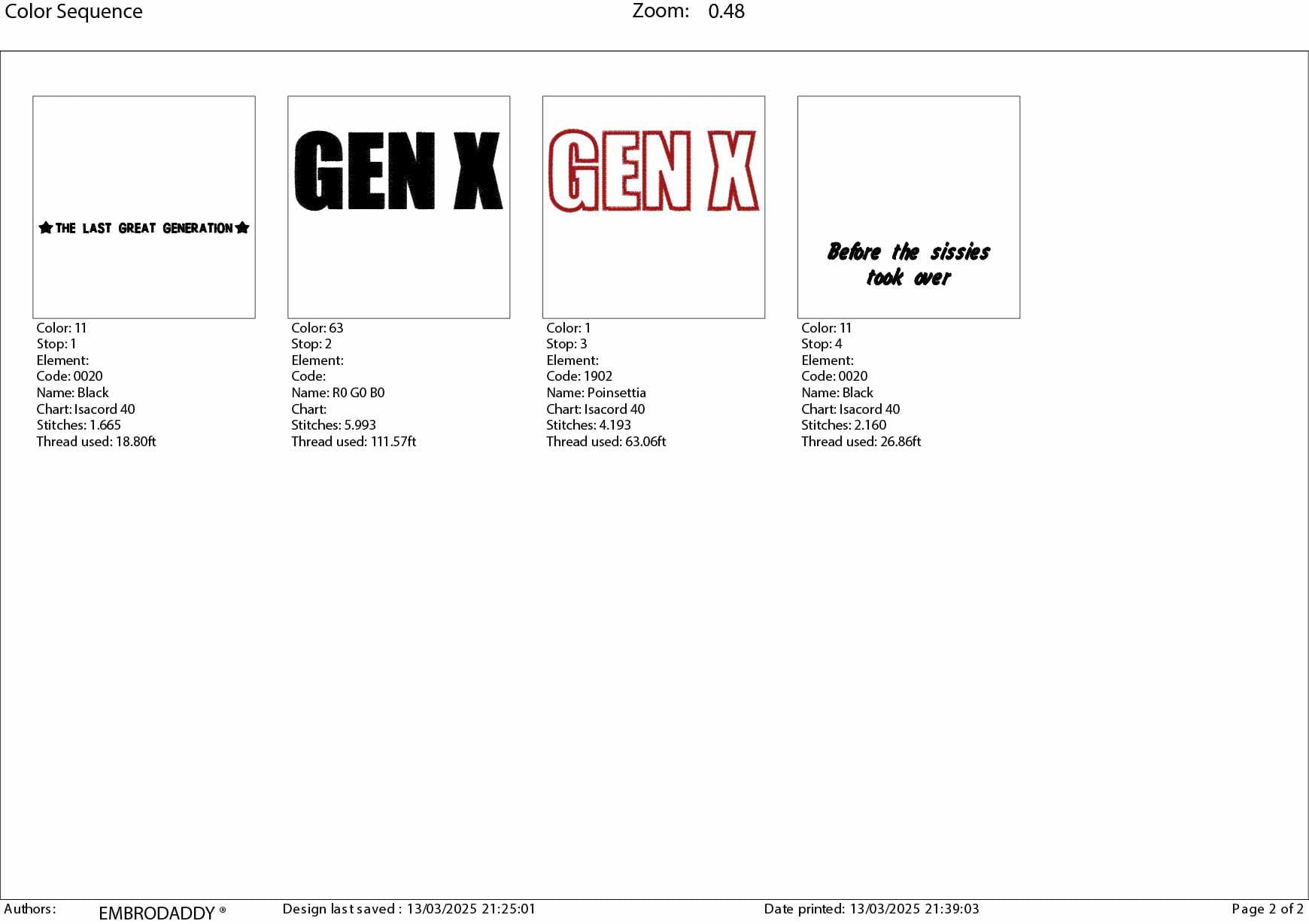 Machine Embroidery files, Generation X, the last great generation, PES, xxx, hus & more, embroidery files
