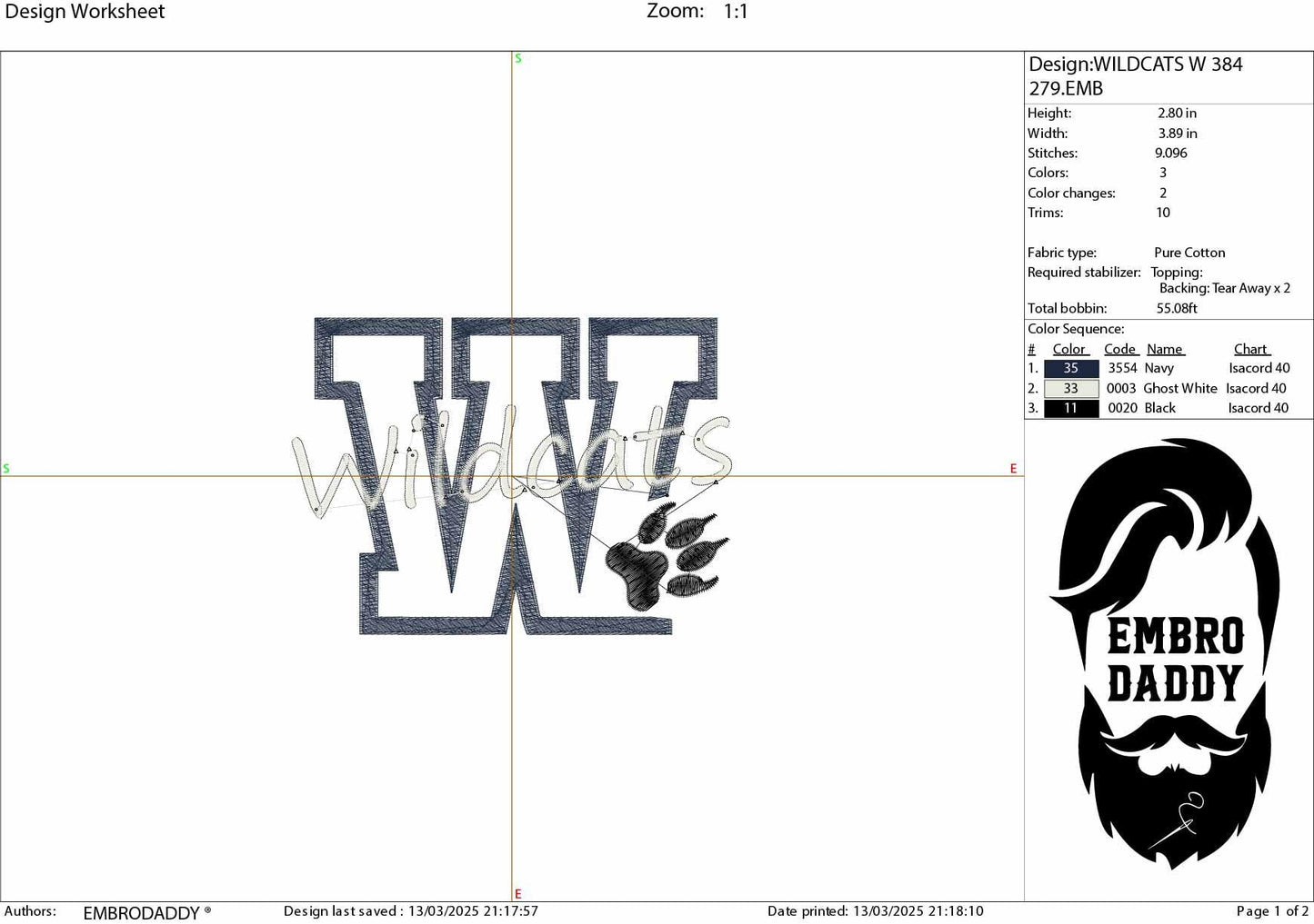 Machine Embroidery, Wildcats embroidery design, football, basketball, PES, xxx, dst, hus & more