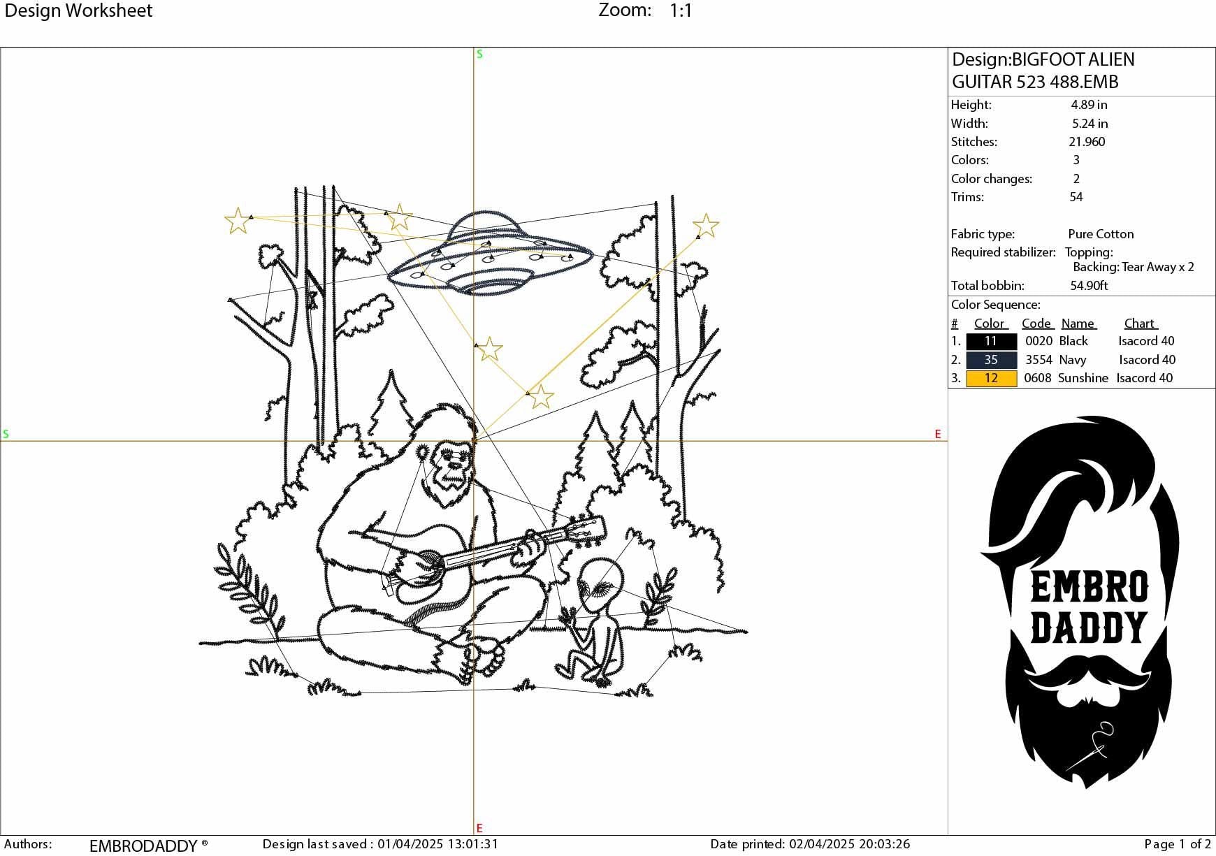 Machine Embroidery files, Bigfoot Alien, Funny Camping, guitar, PES, xxx, hus & more