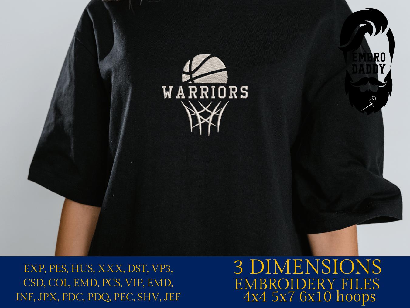 Machine Embroidery files, Warriors, Basketball, PES, dst, xxx, hus & more