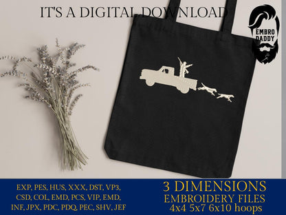 Machine Embroidery files, Hunting with hounds, pick up, Hunting, Hound, hunt, PES, xxx, dst, hus & more