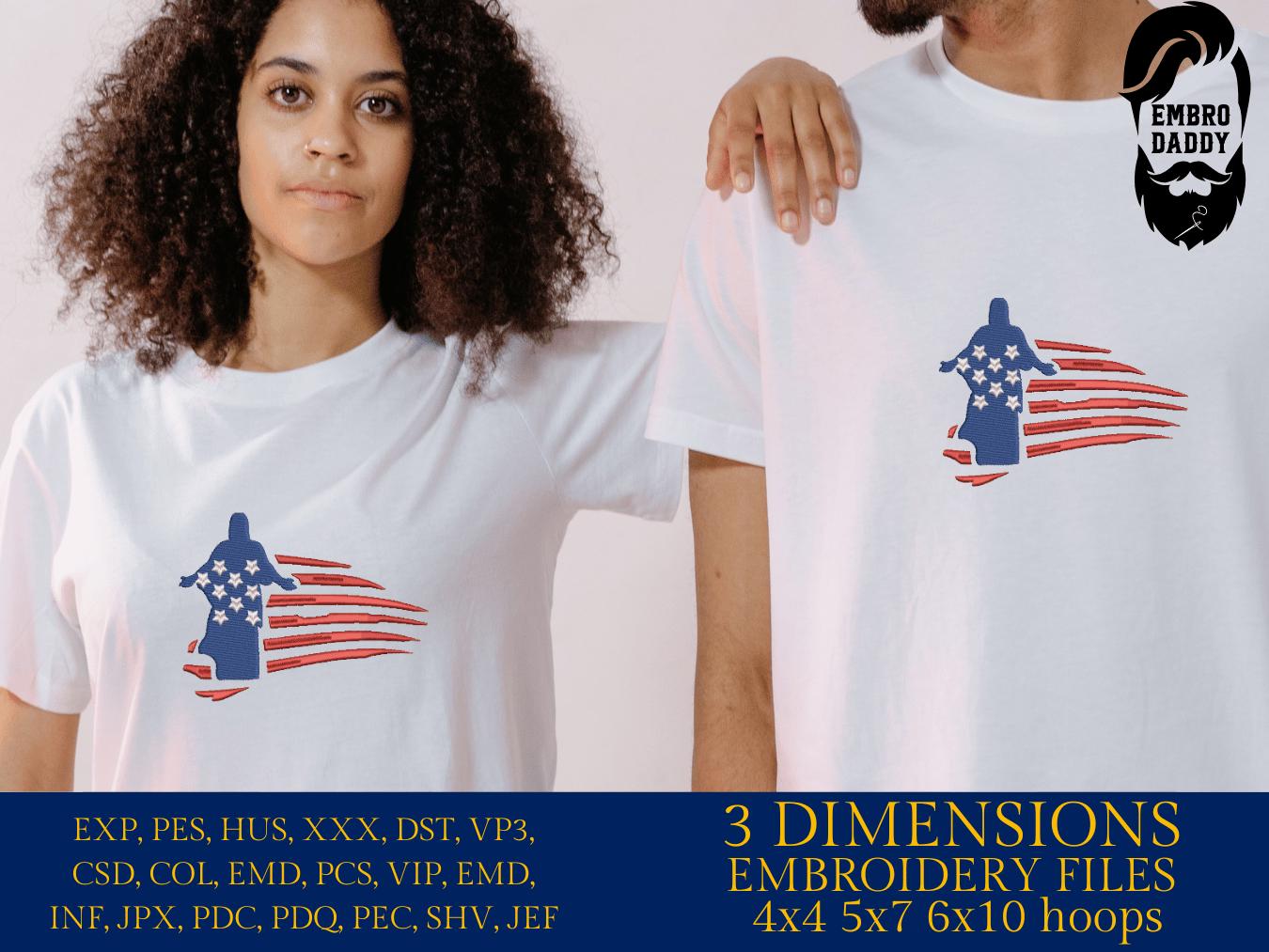 Machine Embroidery files, USA flag, Jesus Christ, DST, PES, xxx, hus & more