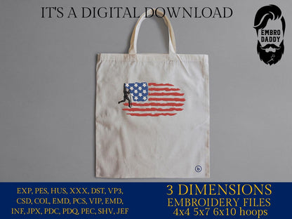 Machine Embroidery files, Usa flag Climber, embroidery files, climbling, PES, dst, xxx, hus & more