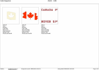 Machine embroidery files, Canada is Not For Sale, Proud to be Canadian, Patriotic Canadian, Canadian Goose, PES, DST, hus & more