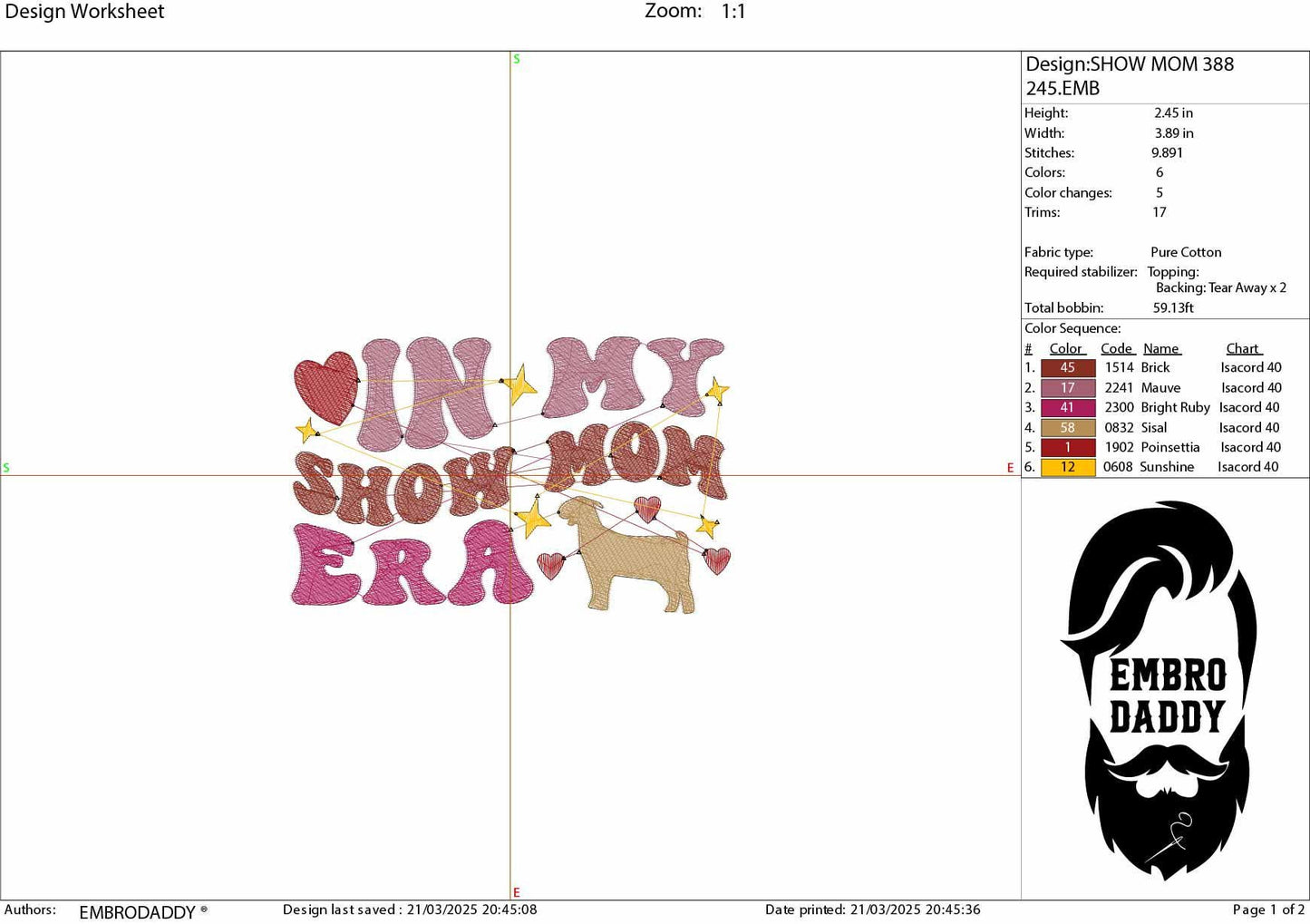 Machine Embroidery files, Fair Season, Show Livestock, in my show mom era, goat, PES, dst, xxx hus & more