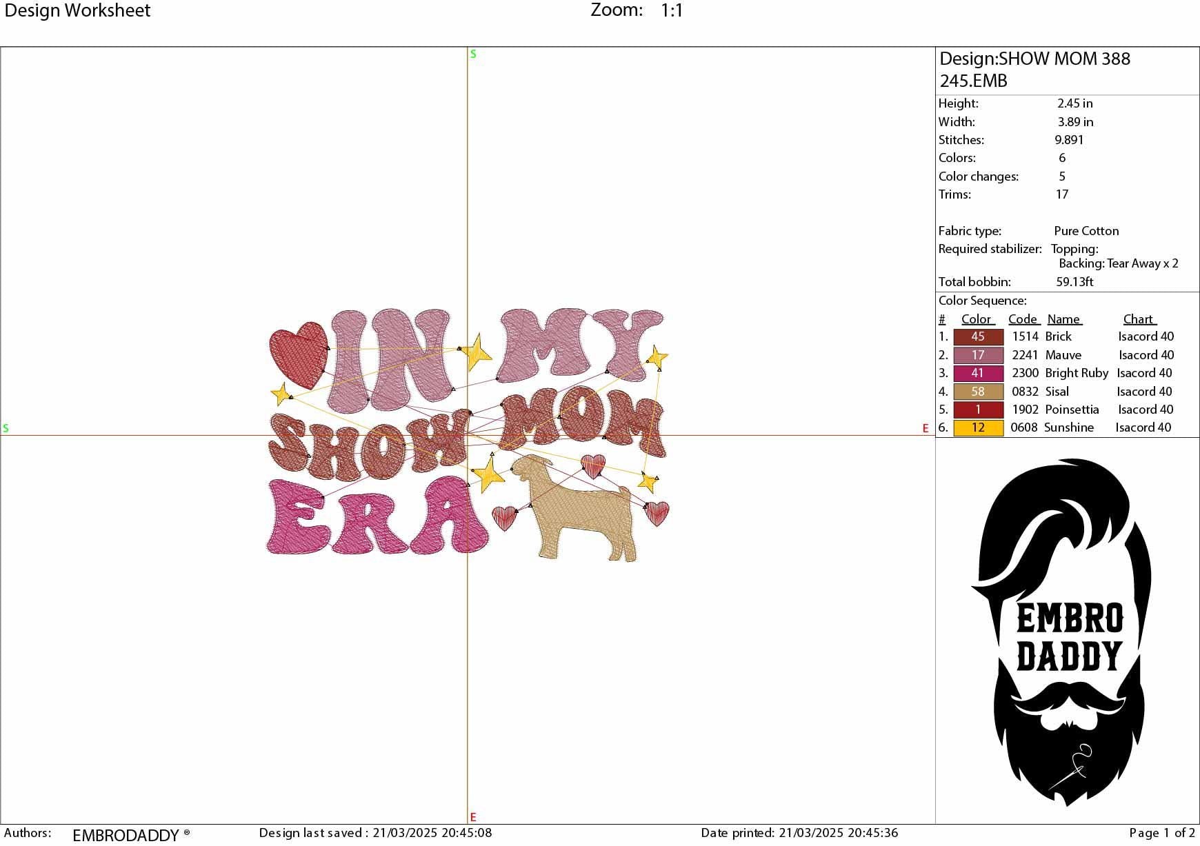 Machine Embroidery files, Fair Season, Show Livestock, in my show mom era, goat, PES, dst, xxx hus & more