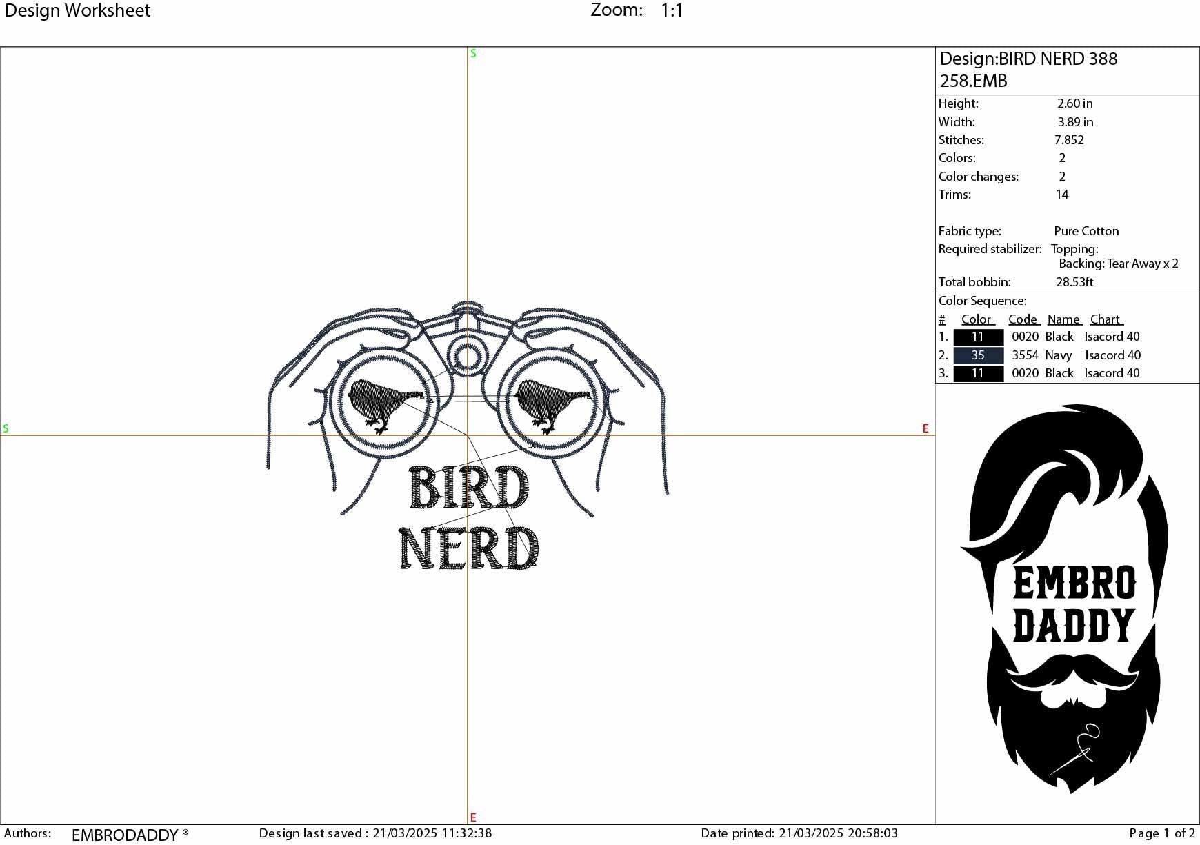 Machine Embroidery files, Birdwatching, Bird Nerd, Bird Watcher, Gift for Birdwatcher, Funny Birds, Binoculars, DST, PES, hus & more
