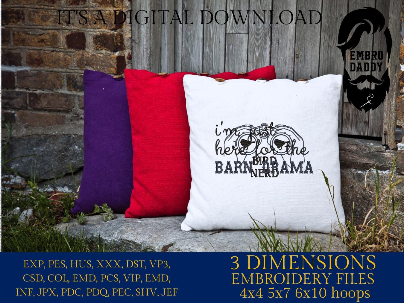 Machine Embroidery files, Equestrian, Barn Drama, I'm Just Here for the Barn Drama, Funny Horse, PES, DST, xxx, hus & more