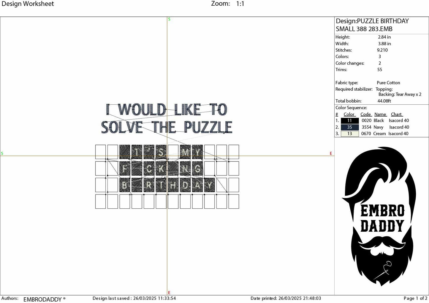 Machine Embroidery files, It's My Fucking Birthday, Funny Birthday, PES, dst, vip, xxx, hus & more