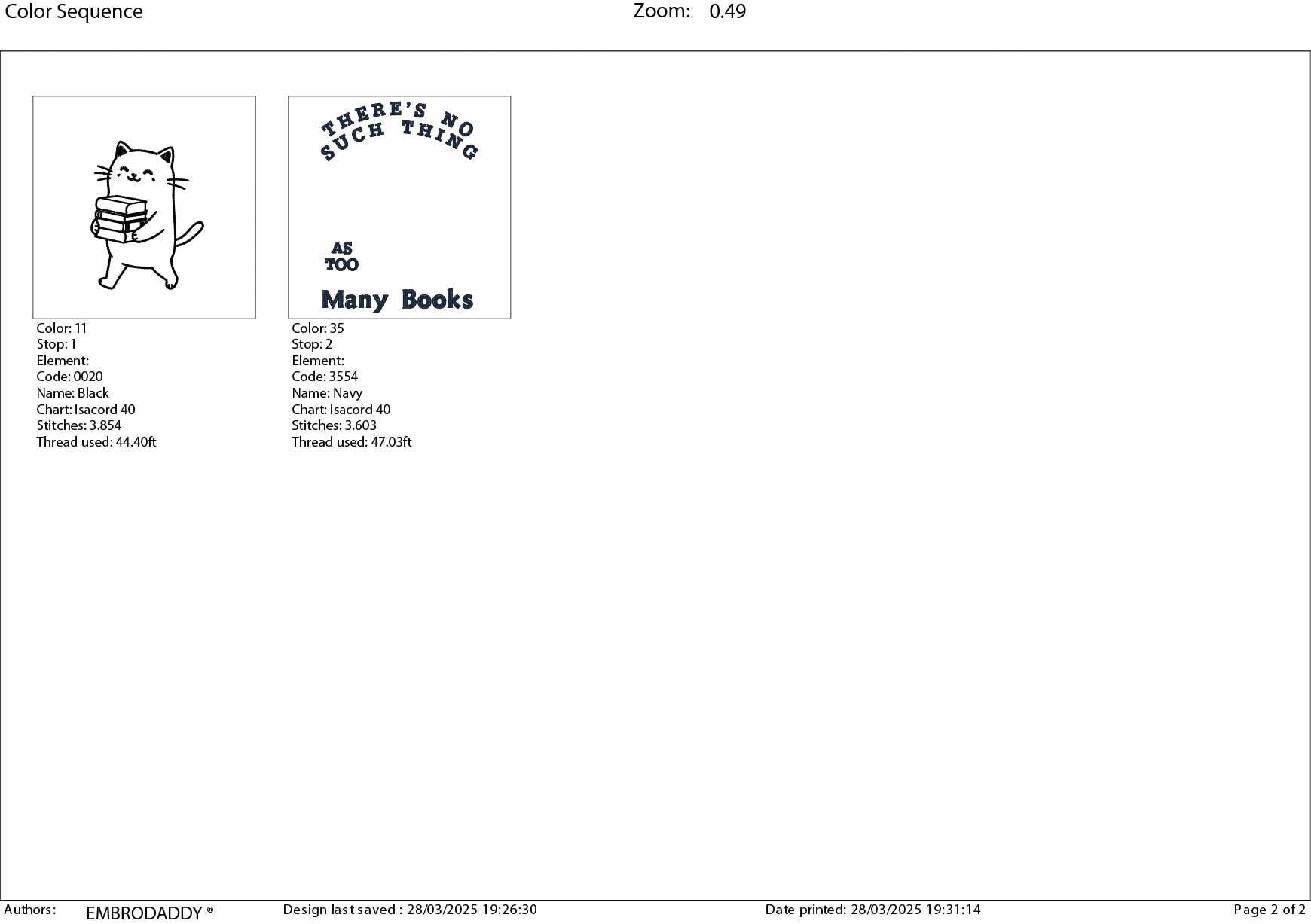 Machine Embroidery files, There's No Such Thing As Too Many Books, Trendy Cute Cat, Book Lover Reading Addict, DST, PES, xxx, hus & more