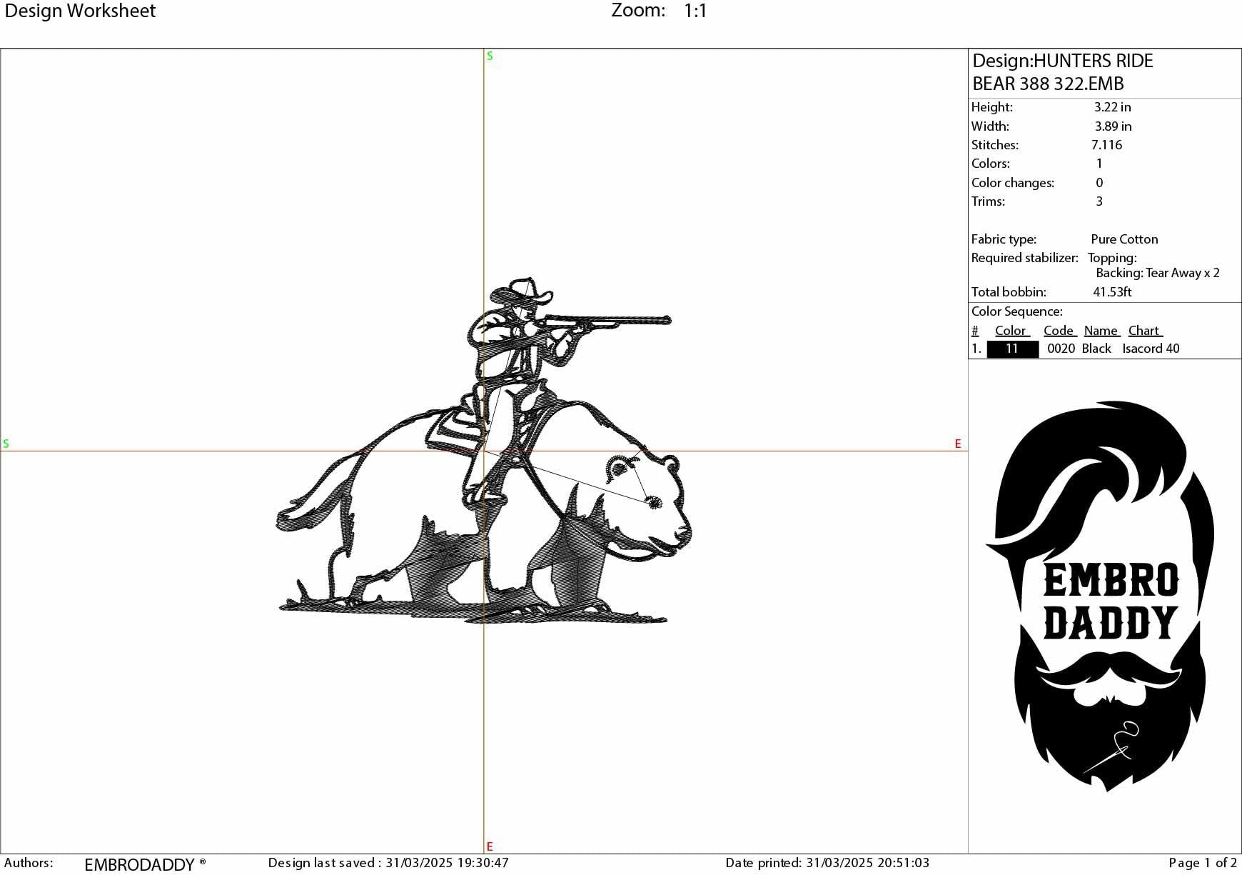 Machine Embroidery files, Retro Cowboy, Cowboy Riding A Bear, Western, Vintage, Funny, Cowboy, PES, xxx, hus & more