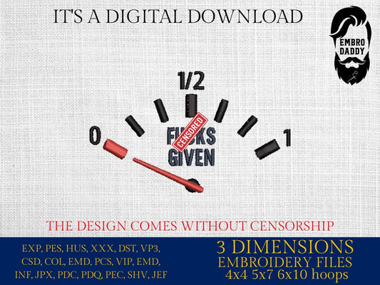 Mature, Machine Embroidery files, f*ck given, funny PES, DST, xxx, hus & more