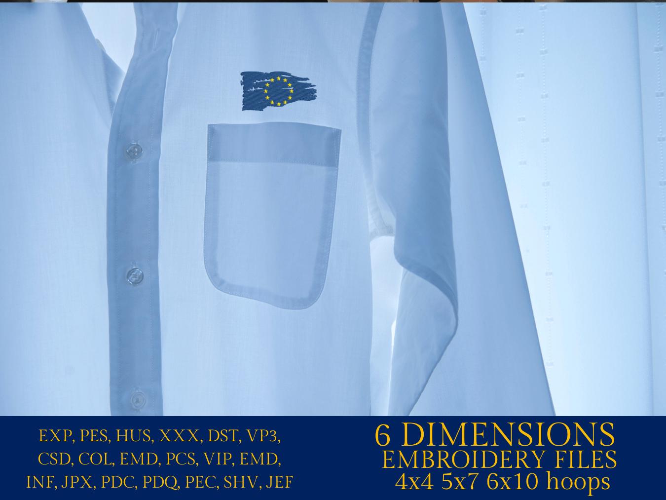 Machine Embroidery, European Union flag distressed 6 sizes, Europe lover, Europe embroidery files, gift idea PES, xxx, hus & more