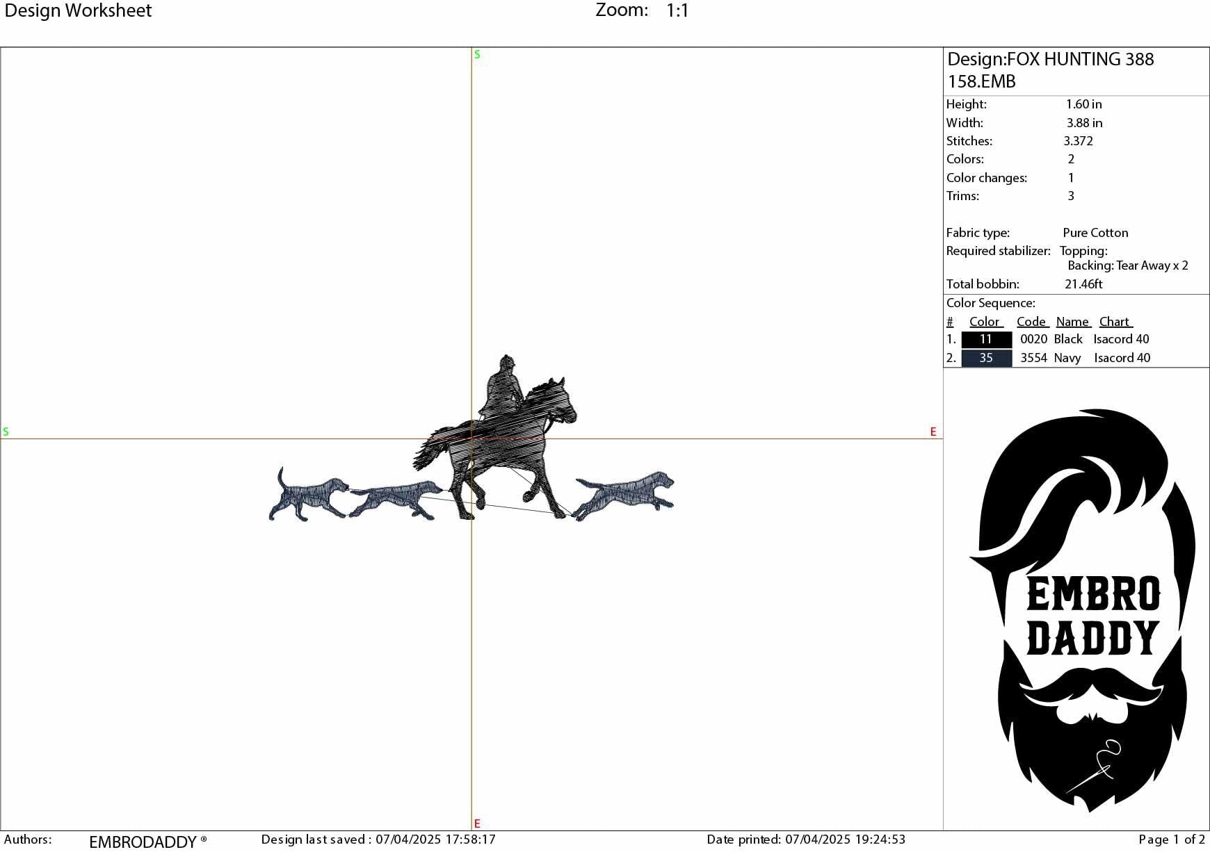 Machine Embroidery files, Foxhunting, Foxhunt, Fox hunter, Huntsman on horse, Hounds chasing fox in a fox hunt, PES, DST, xxx, hus & more