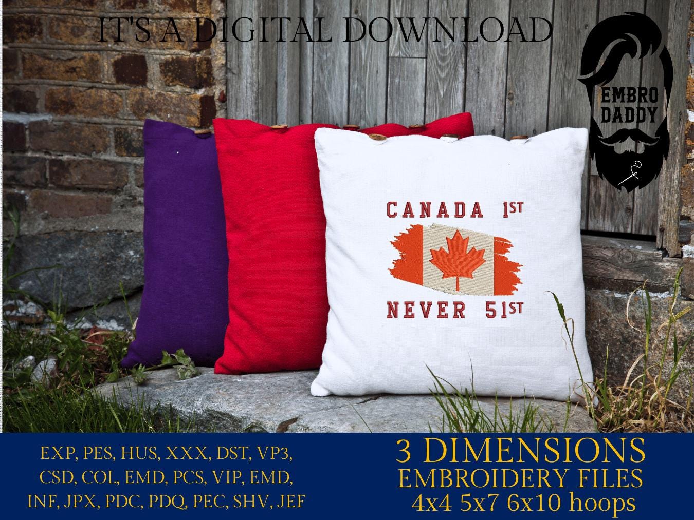 Machine embroidery files, Canada is Not For Sale, Proud to be Canadian, Patriotic Canadian, Canadian Goose, PES, DST, hus & more