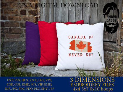 Machine embroidery files, Canada is Not For Sale, Proud to be Canadian, Patriotic Canadian, Canadian Goose, PES, DST, hus & more