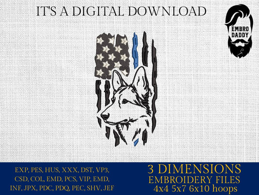Machine Embroidery files, German Shepherd, Dog, K9, Dog Face, Paw Print, Dog Lover, dst, PES, xxx, hus & more