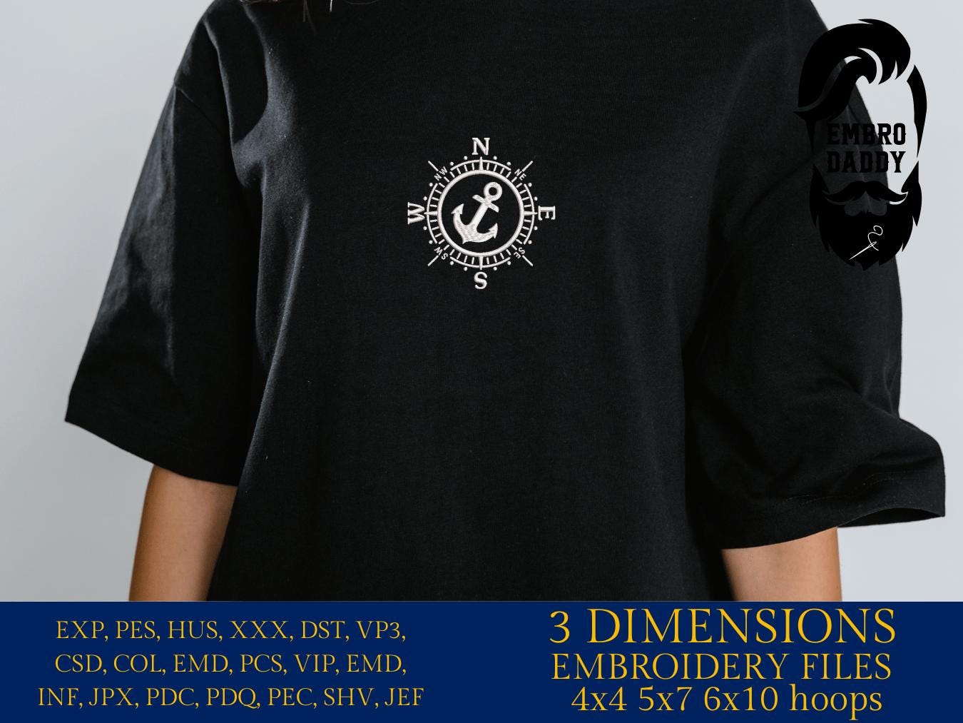 Machine Embroidery files, anchor, Compass, PES, xxx, hus & more