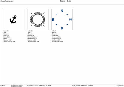 Machine Embroidery files, anchor, Compass, PES, xxx, hus & more