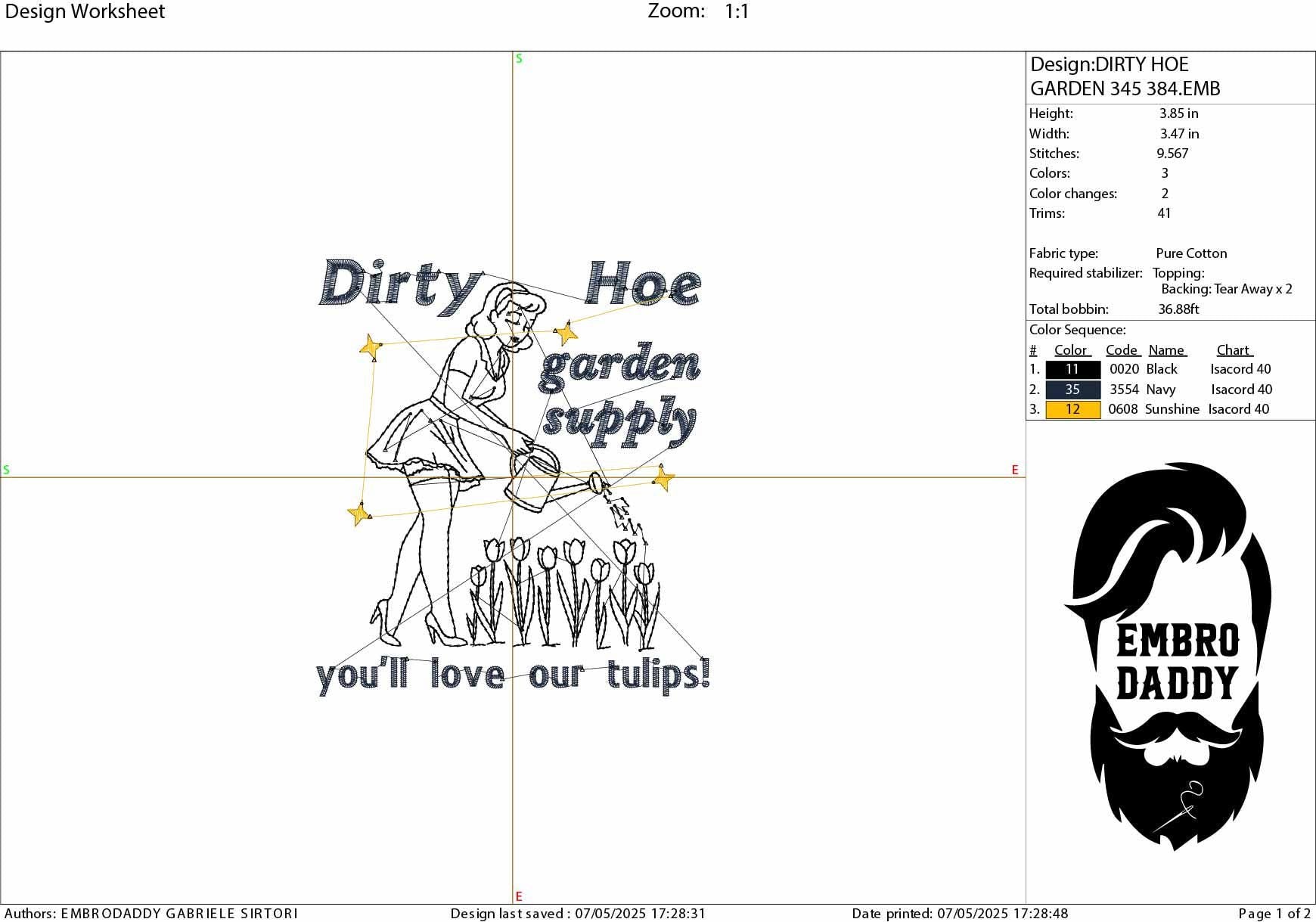 Machine Embroidery files, Dirty Hoe Garden Supply, Retro Vintage Sassy, Vintage Retro Funny Design, Sarcastic Retro PES, xxx, hus & more