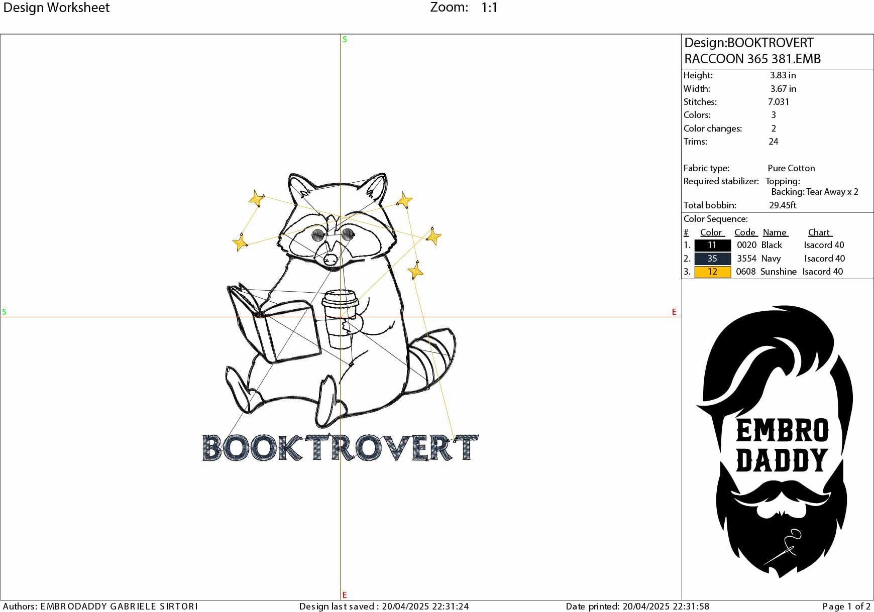 Machine Embroidery files, Booktrovert, Funny Book Lover, Reading Raccoon, Trendy Bookish, Book Lover, PES, DST, xxx, hus & more