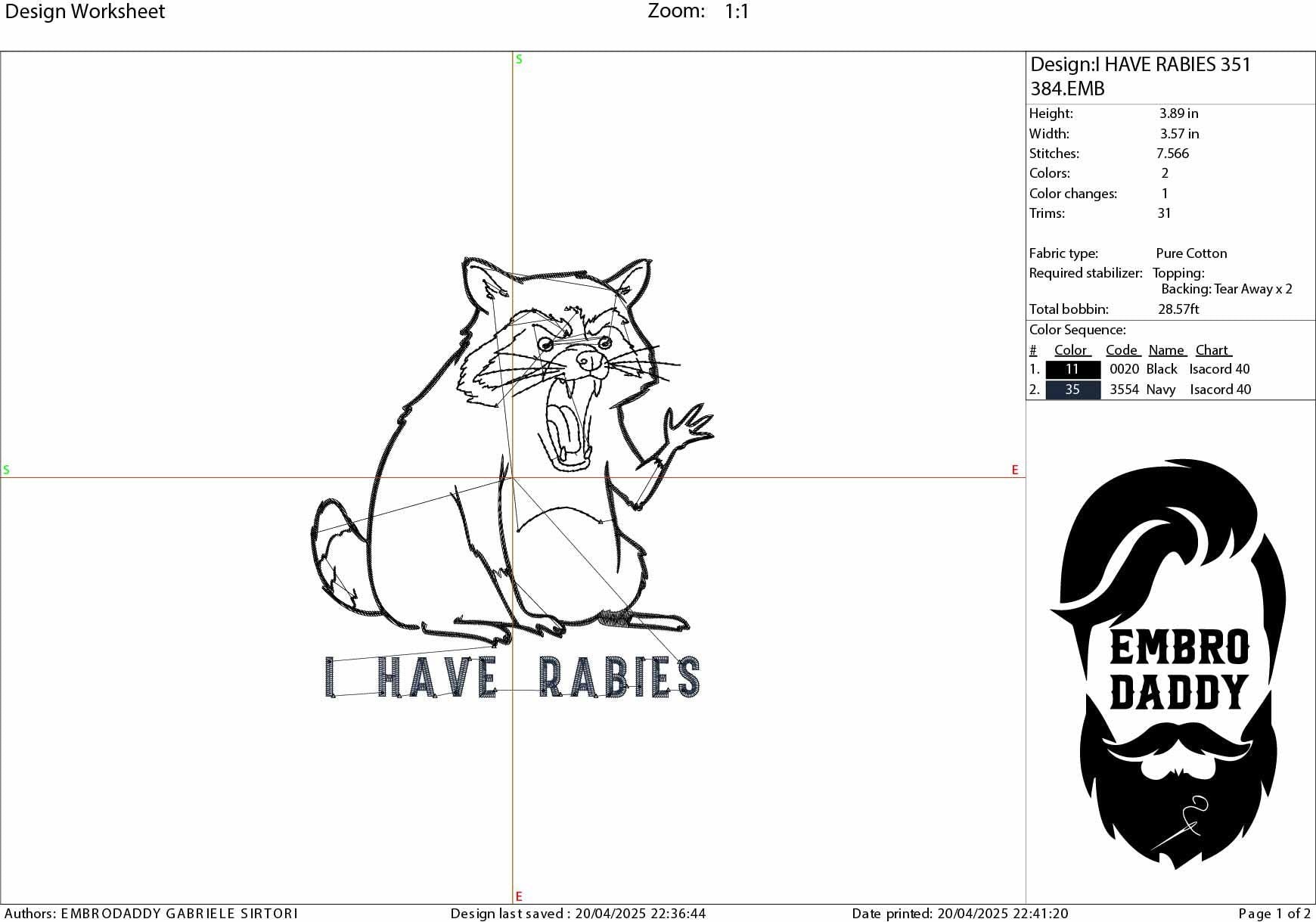 Machine Embroidery files, I Have Rabies, Funny Raccoon Meme, Funny Trash Panda, Sarcastic Snarky, Adult Humor, PES, DST, xxx, hus & more