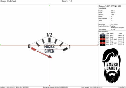 Mature, Machine Embroidery files, f*ck given, funny PES, DST, xxx, hus & more