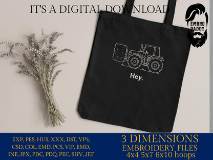 Machine Embroidery files, Just Saying Hey, Hay, Puns, Tractor, Rodeo Life, Cowboy Ranch Farm Life, Funny, Farmer, PES, DST, xxx, hus & more