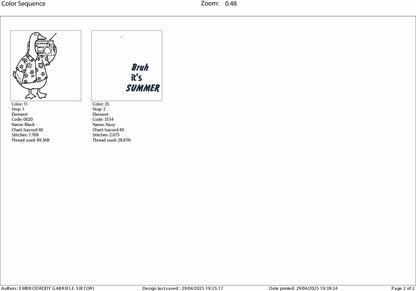 Machine Embroidery files, Funny Summer, Bruh It's Summer Design, Retro Summer Goose, Trendy Vintage PES, DST, xxx, hus & more