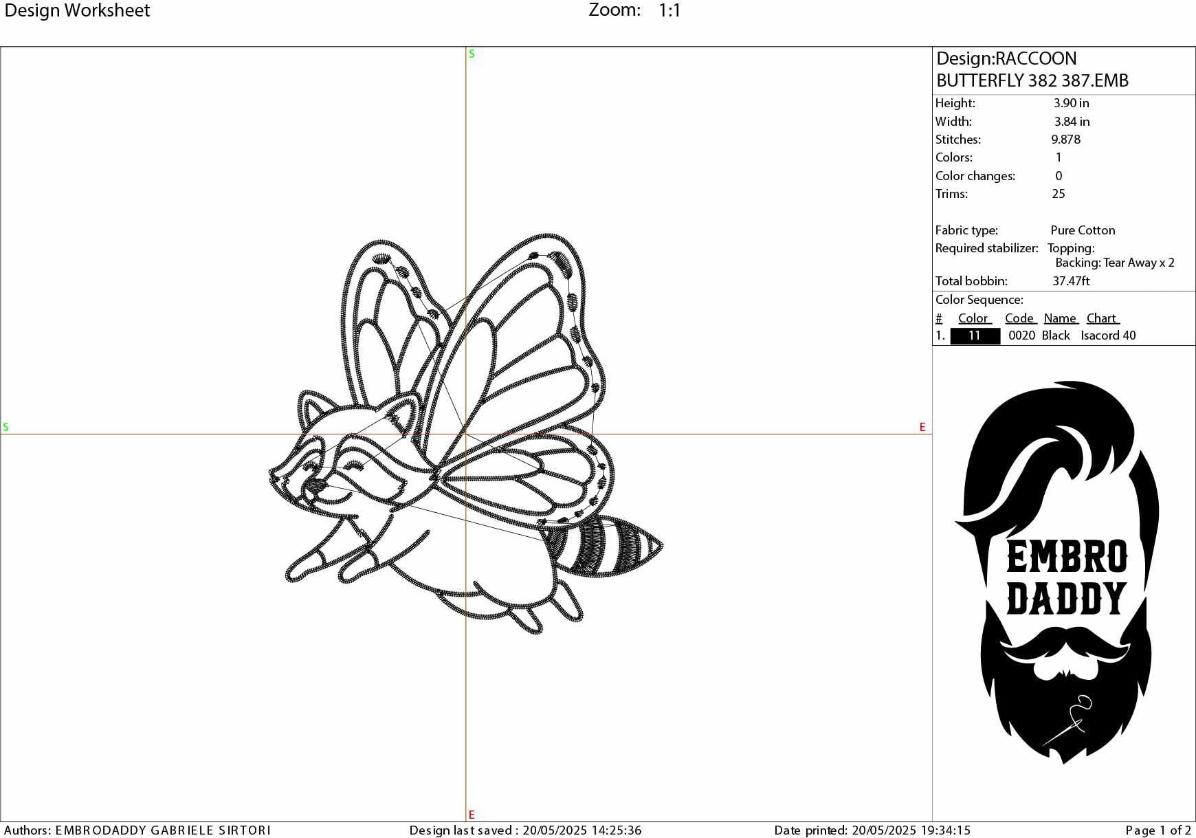 Machine Embroidery files, Adorable Raccoon, Animal, Hybrid Butterfly Wings, Forest Animals, Fairy, PES, DST, xxx, hus & more
