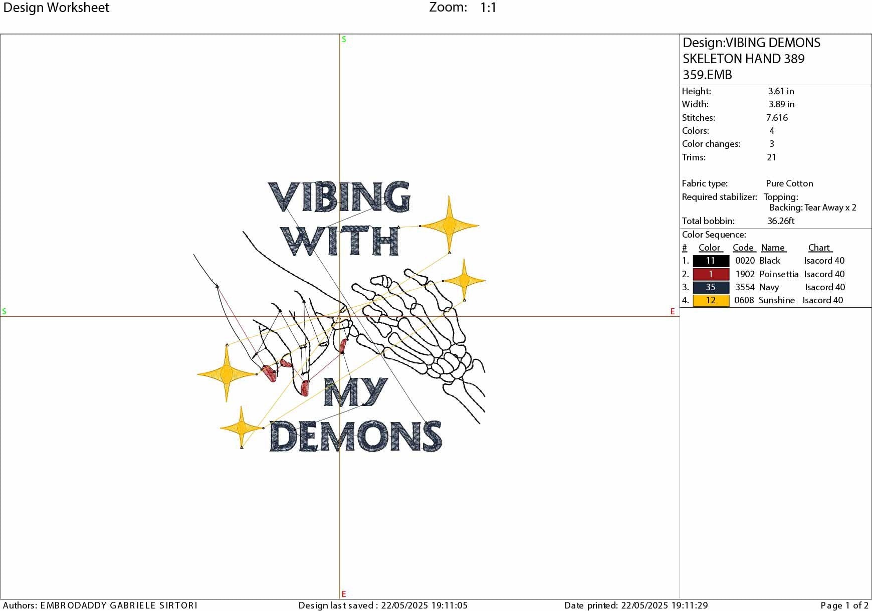 Machine Embroidery files, Vibing with my demons, halloween embroidery pattern, skeleton hand, gifts for halloween, PES, xxx, hus & more