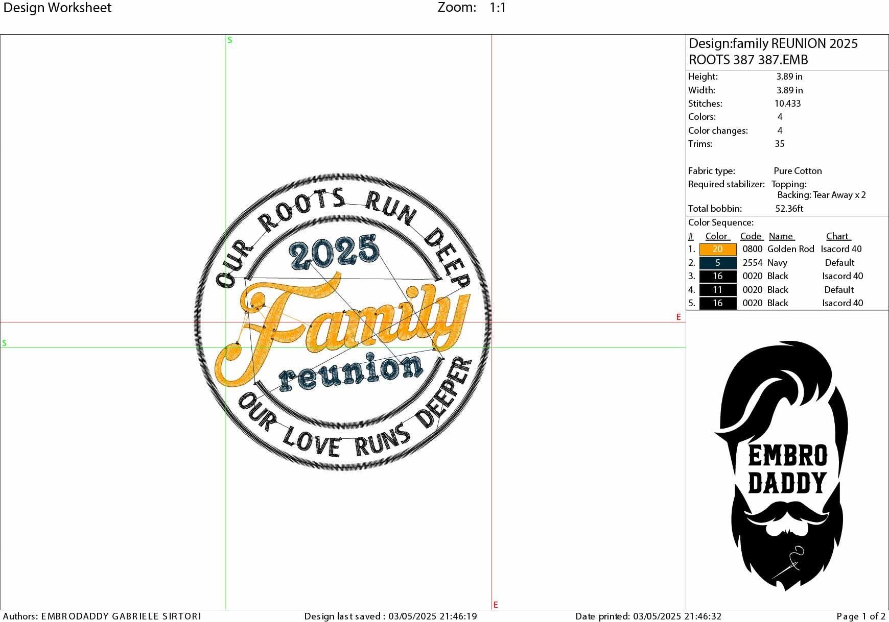 Machine Embroidery files, Family Reunion 2025, our roots run deep, our love runs deeper, DST, PES, xxx, hus & more