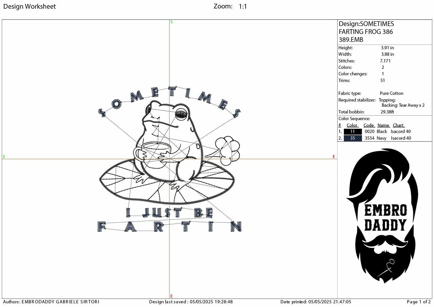 Machine Embroidery files, Sometimes I Just Be Fartin, Funny Frog, Unhinged Meme, Weirdcore Outfits, Gag Gift, PES, DST, xxx, hus & more
