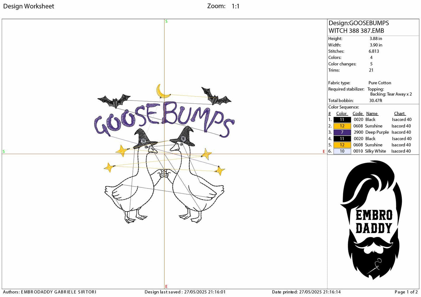 Machine Embroidery files, goose bump, Goosebumps, Halloween, Geese Witches, Fall, Funny, Magical Wizard Goose, PES, DST, xxx, hus & more