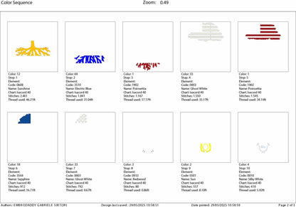 Machine Embroidery files, USA Tree Ecuador roots, PES, xxx, hus, dst & more