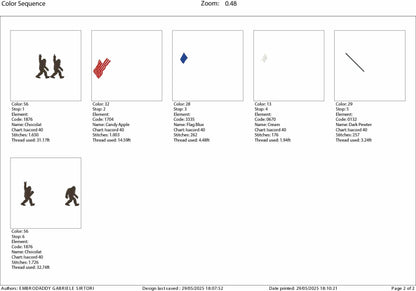Machine Embroidery files, Bigfoot USA flag, US flag, Bigfoot Design, PES, xxx, hus & more