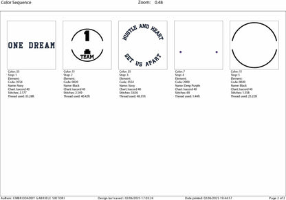 Machine Embroidery, Hustle and Heart Set Us Apart, one dream team PES, xxx, hus & more, fan embroidery files
