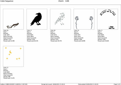 Machine Embroidery files, Without the dark we never see the stars, Edgar Allan Poe, Funny Horror Book, Halloween, DST, PES, xxx, hus & more