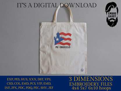 Machine Embroidery files, Puerto Rico Rican, Mi Orgullo, Lighthouse Flag, San Juan Island, Country National, DST, PES, xxx, hus & more,