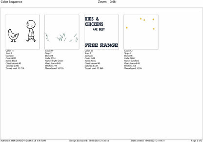 Machine Embroidery files, Home Sweet Homestead, Kids and Chickens Are Best Free Range, Farm Chicken, Farm Fresh, PES, xxx, hus & more